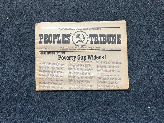 1974 Black Poverty Gap, Soviet Propaganda Newspaper, Vintage Communist Art, USSR Soviet Union, Russia Art, 1970s decor, gifts for democrats