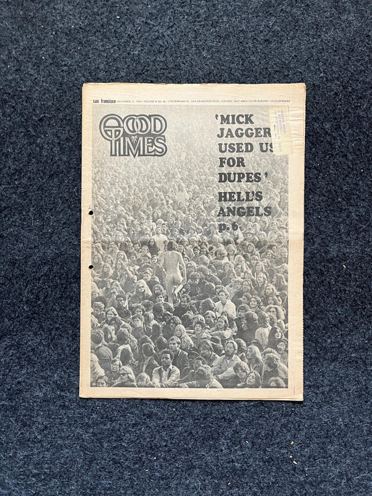 1969 Leftist Newspaper Vintage Ephemera Gifts, Vintage Zine, Good Times Decor, Black Panther Party, Antique Collectibles, San Francisco