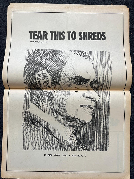 1969 Leftist Newspaper Vintage Ephemera Gifts, Vintage Zine, Good Times Decor, Black Panther Party, Antique Collectibles, San Francisco