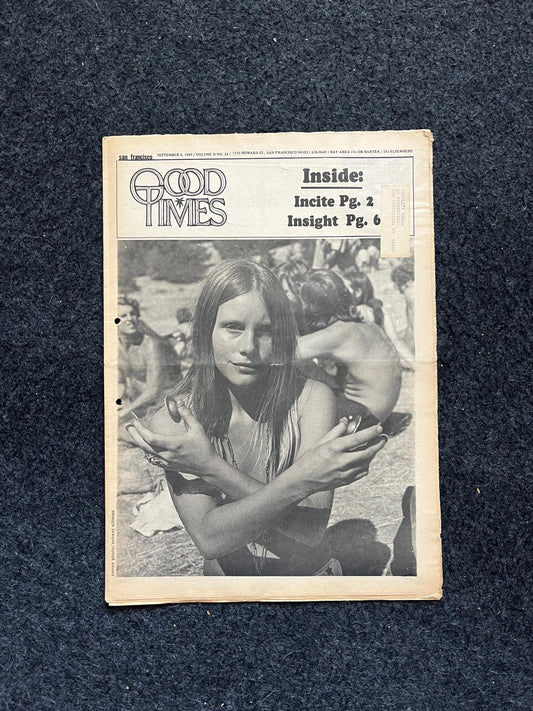1969 Leftist Newspaper Vintage Ephemera Gifts, Vintage Zine, Good Times Decor, Black Panther Party, Antique Collectibles, San Francisco