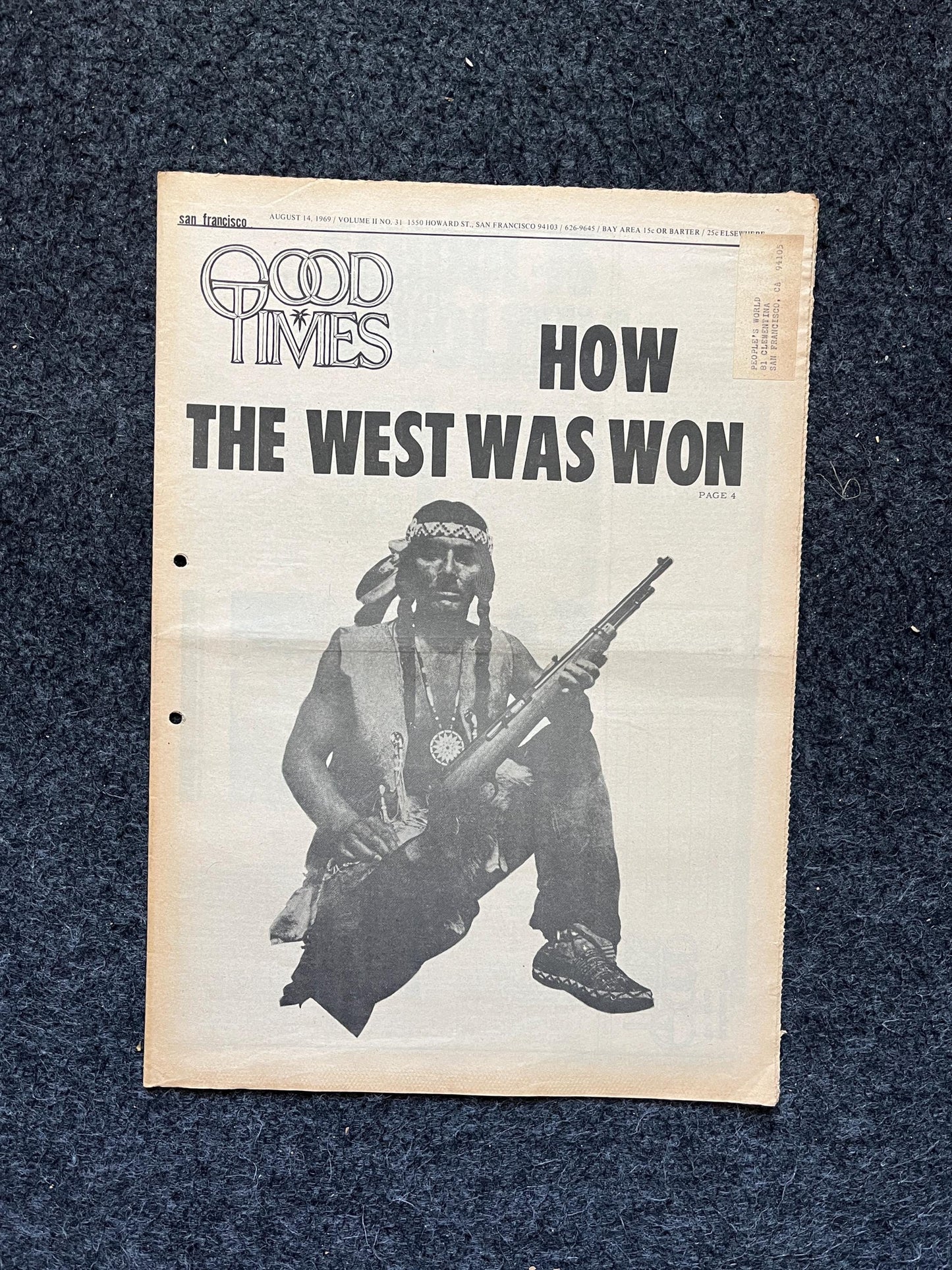 1969 Support Your Local Panther, Vintage Zine, Good Times Newspaper, Black Panther Party, Vintage Antique Collectibles, San Francisco
