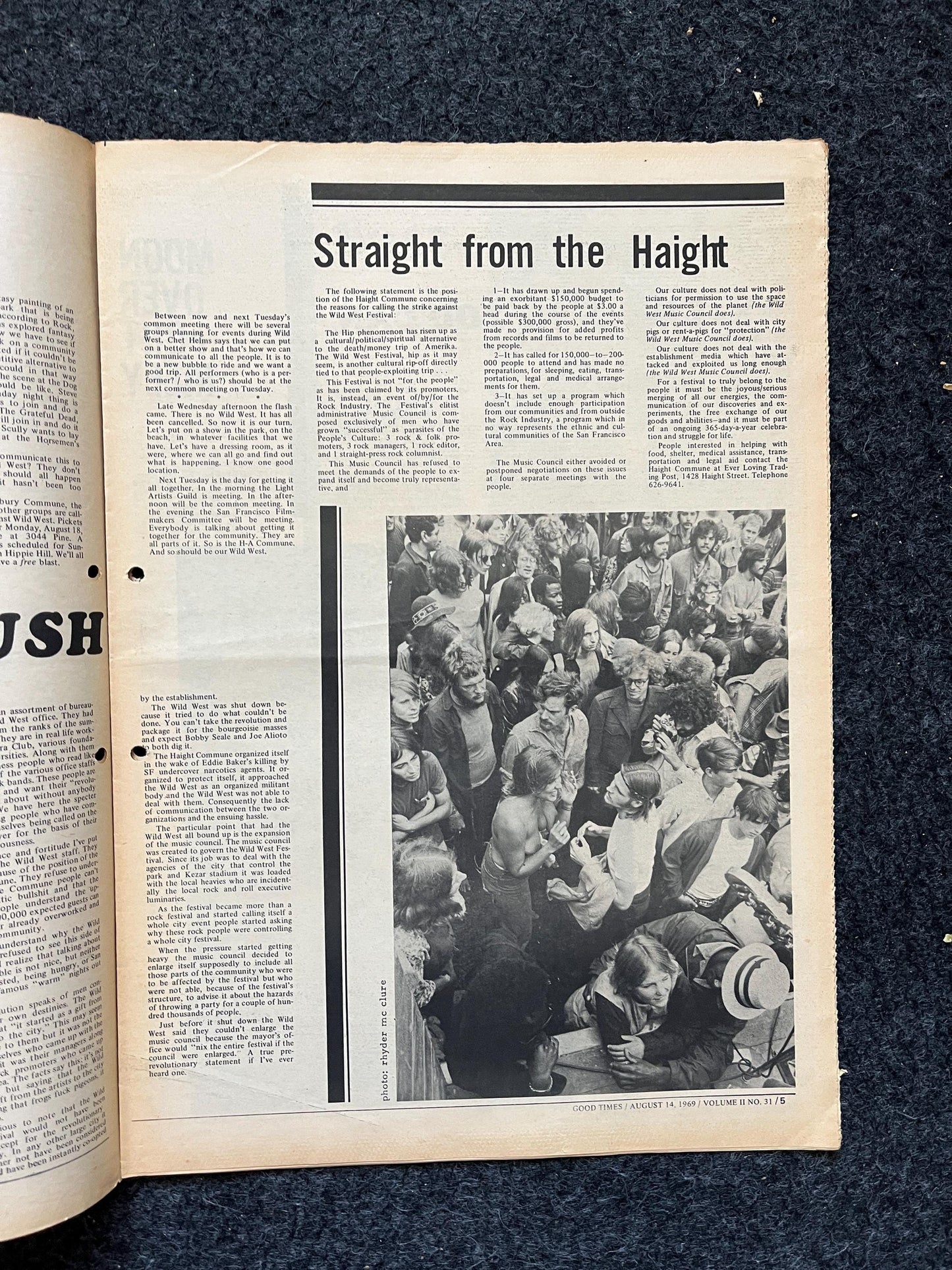 1969 Support Your Local Panther, Vintage Zine, Good Times Newspaper, Black Panther Party, Vintage Antique Collectibles, San Francisco