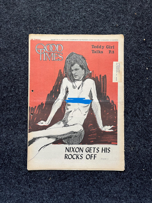 1969 Anti Nixon Newspaper, Vintage Zine, Good Times Newspaper Black Panther Party, Vintage Antique Collectible, San Francisco Woodstock