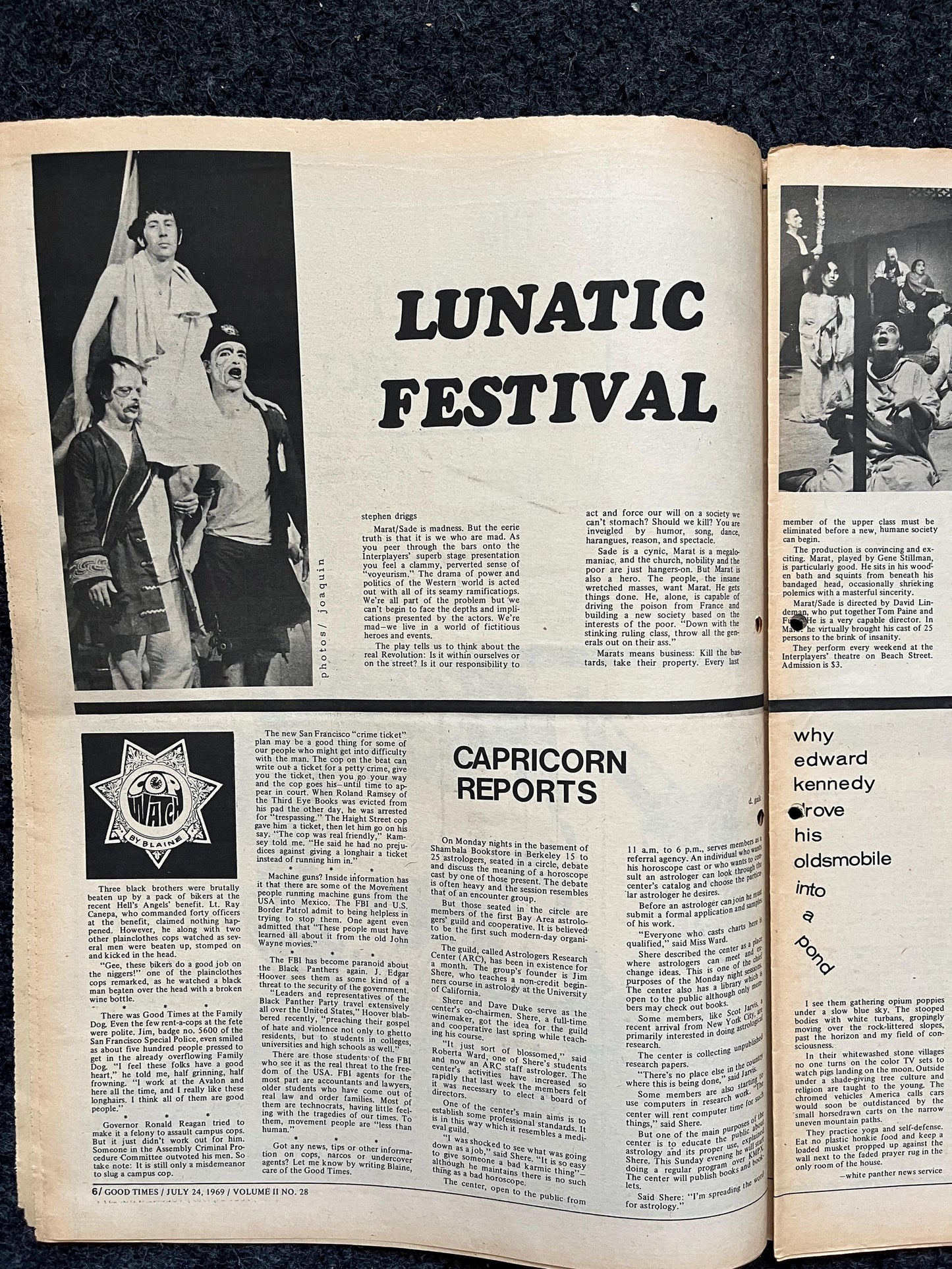 1969 Anti Nixon Newspaper, Vintage Zine, Good Times Newspaper Black Panther Party, Vintage Antique Collectible, San Francisco Woodstock