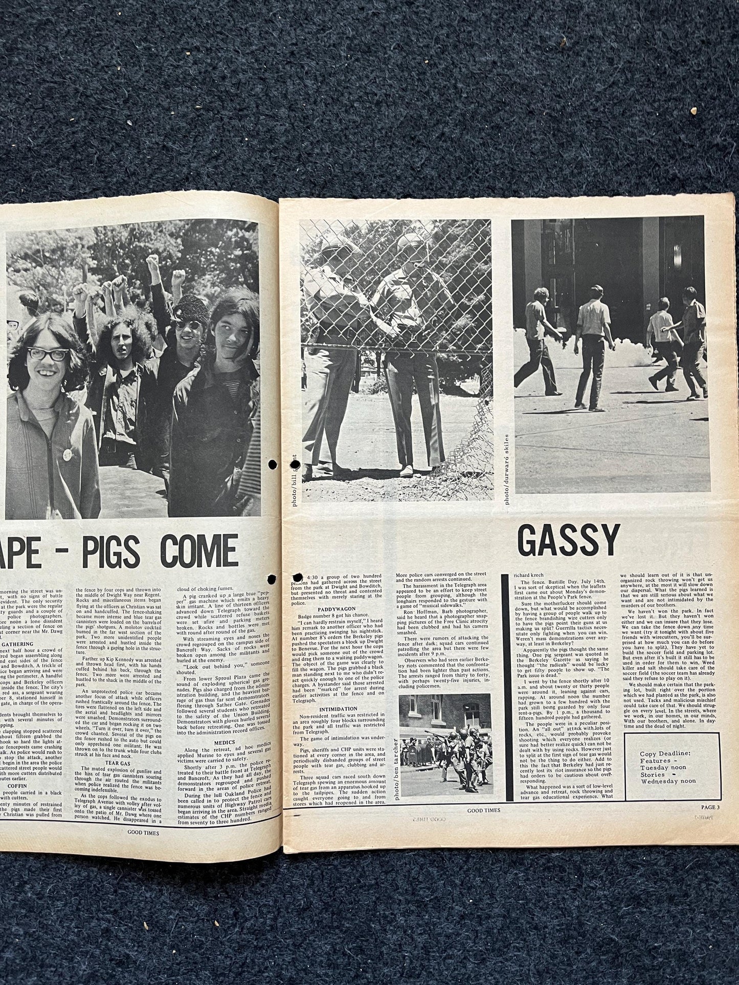 1969 Leftist Newspaper Vintage Ephemera Gifts, Vintage Zine, Good Times Decor, Black Panther Party, Antique Collectibles, San Francisco