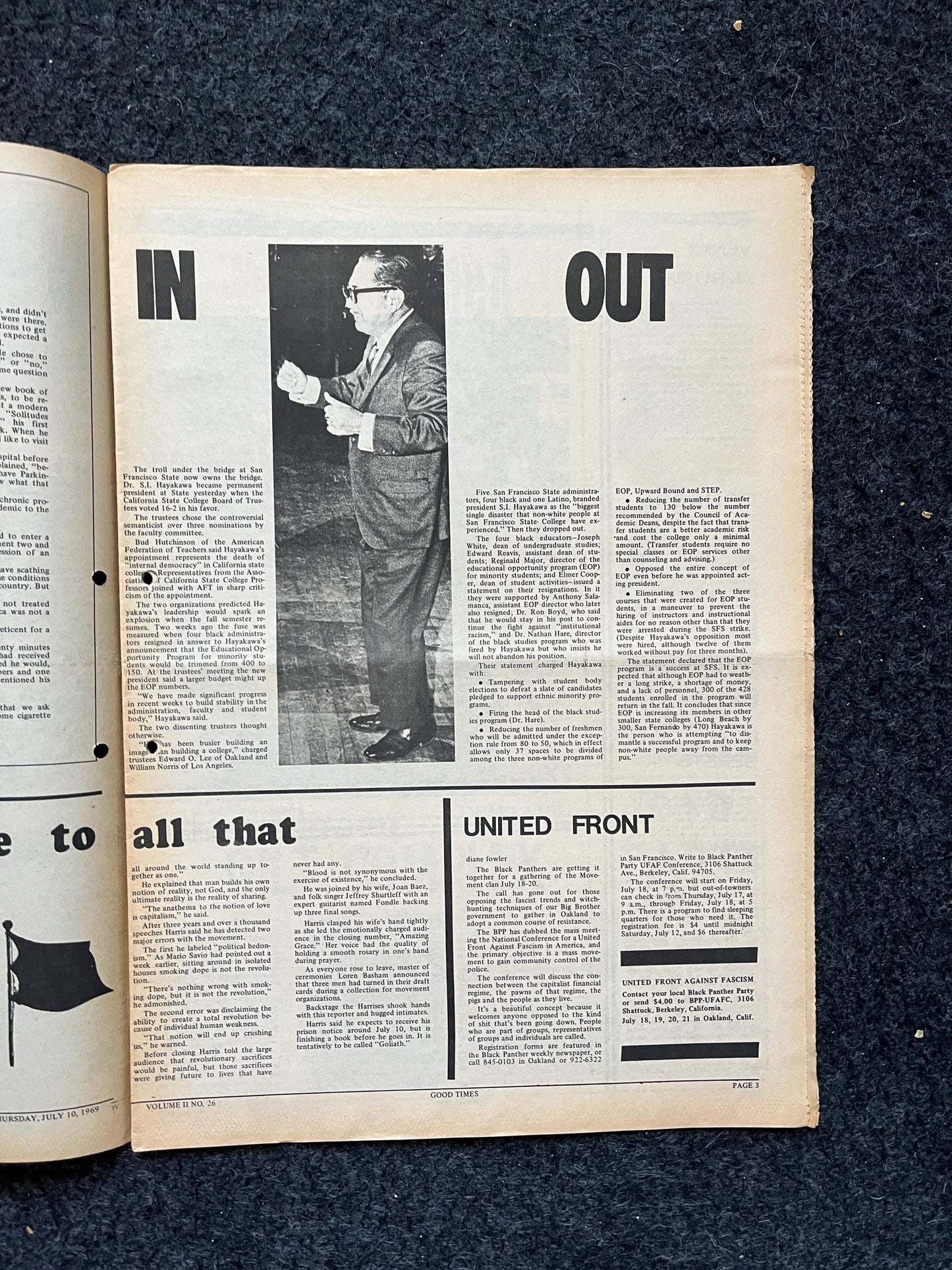 1969 Moon landing Leftist Zine Vintage Good Times Newspaper, Black Panther Party, Vintage Antique Collectibles, San Francisco, Space Gifts
