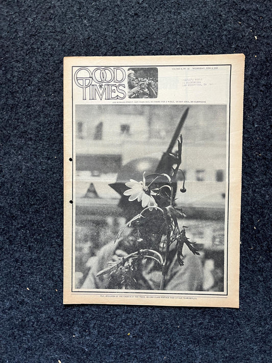 1969 Campus Protests Leftist Newspaper Vintage Ephemera Gifts, Vintage Zine, Good Times Decor, Black Panther Party, Antique Collectibles