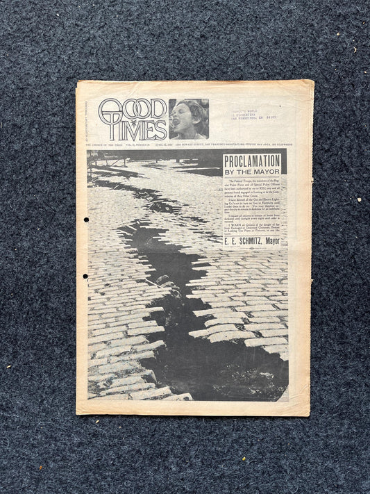 1969 San Francisco Leftist Newspaper Vintage Ephemera Gifts, Vintage Zine, Good Times Decor, Black Panther Party, Antique Collectibles