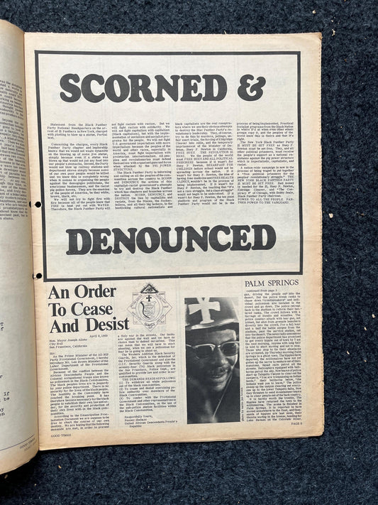 1969 San Francisco Leftist Newspaper Vintage Ephemera Gifts, Vintage Zine, Good Times Decor, Black Panther Party, California Gifts