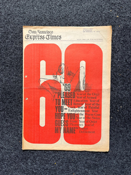 1969 San Francisco Leftist Newspaper Vintage Ephemera Gifts, Vintage Zine, Good Times Decor, Black Panther Party, California Gifts