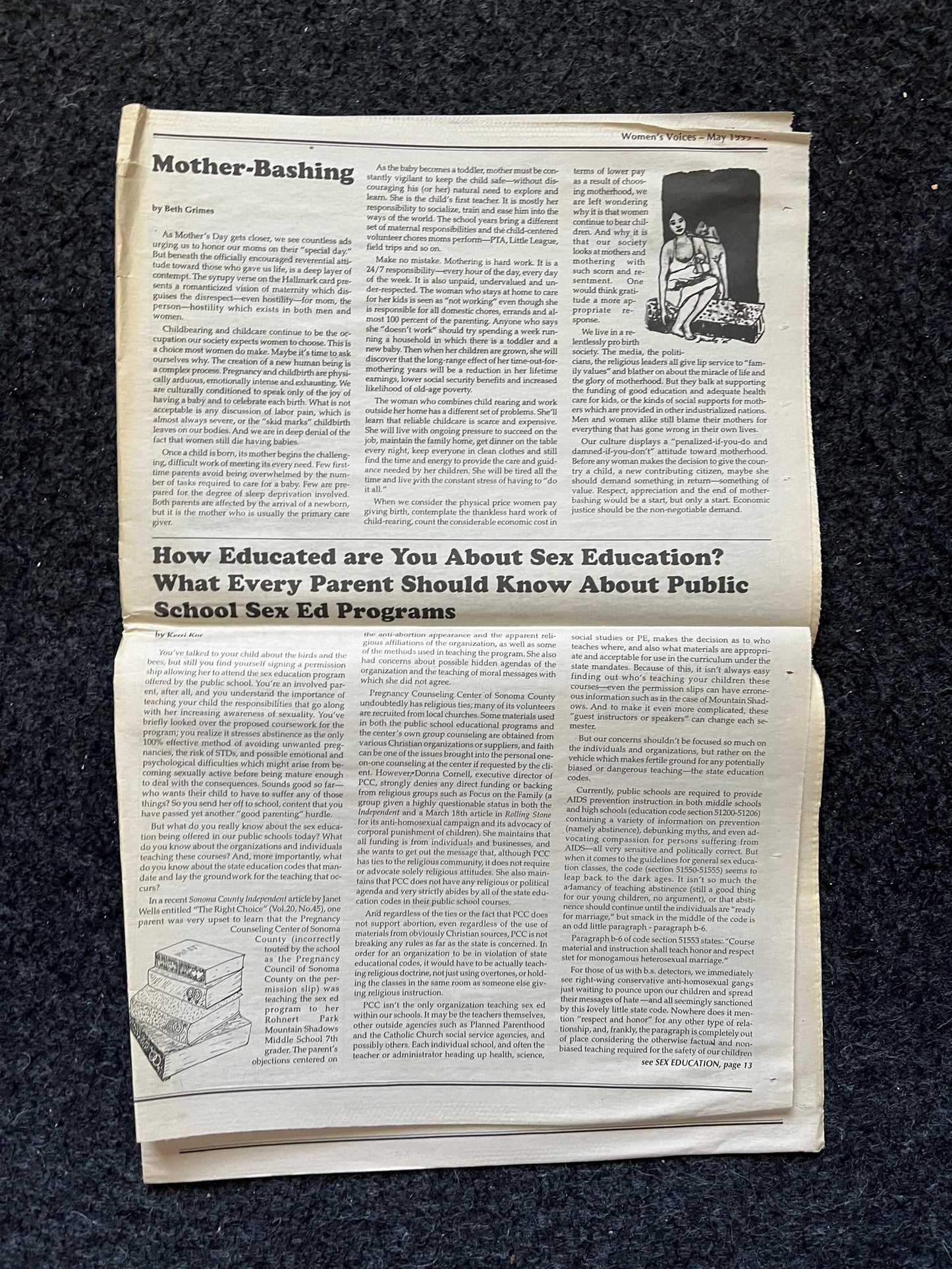 Vintage Y2K Feminist Newspaper, Womens Voice Third Wave Feminism, Gifts for Wife Mother, Feminist Gifts, Female Empowerment, Feminist Art