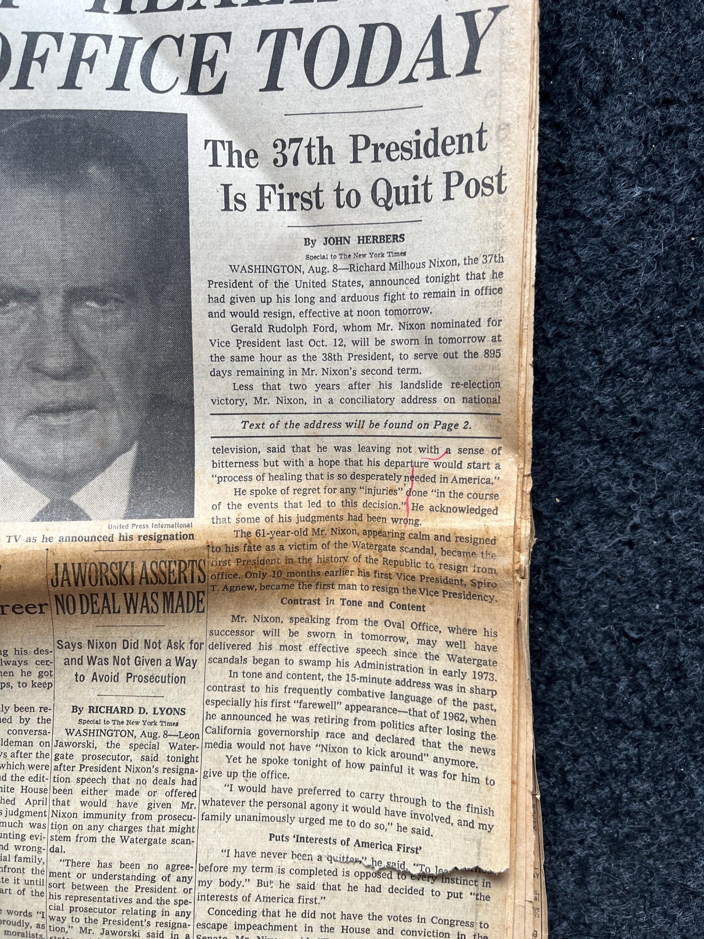 1974 Richard Nixon Resigns from Presidency, US Presidents, US Politics, Gifts for Republicans, Gifts for Conservatives, US Politics Art