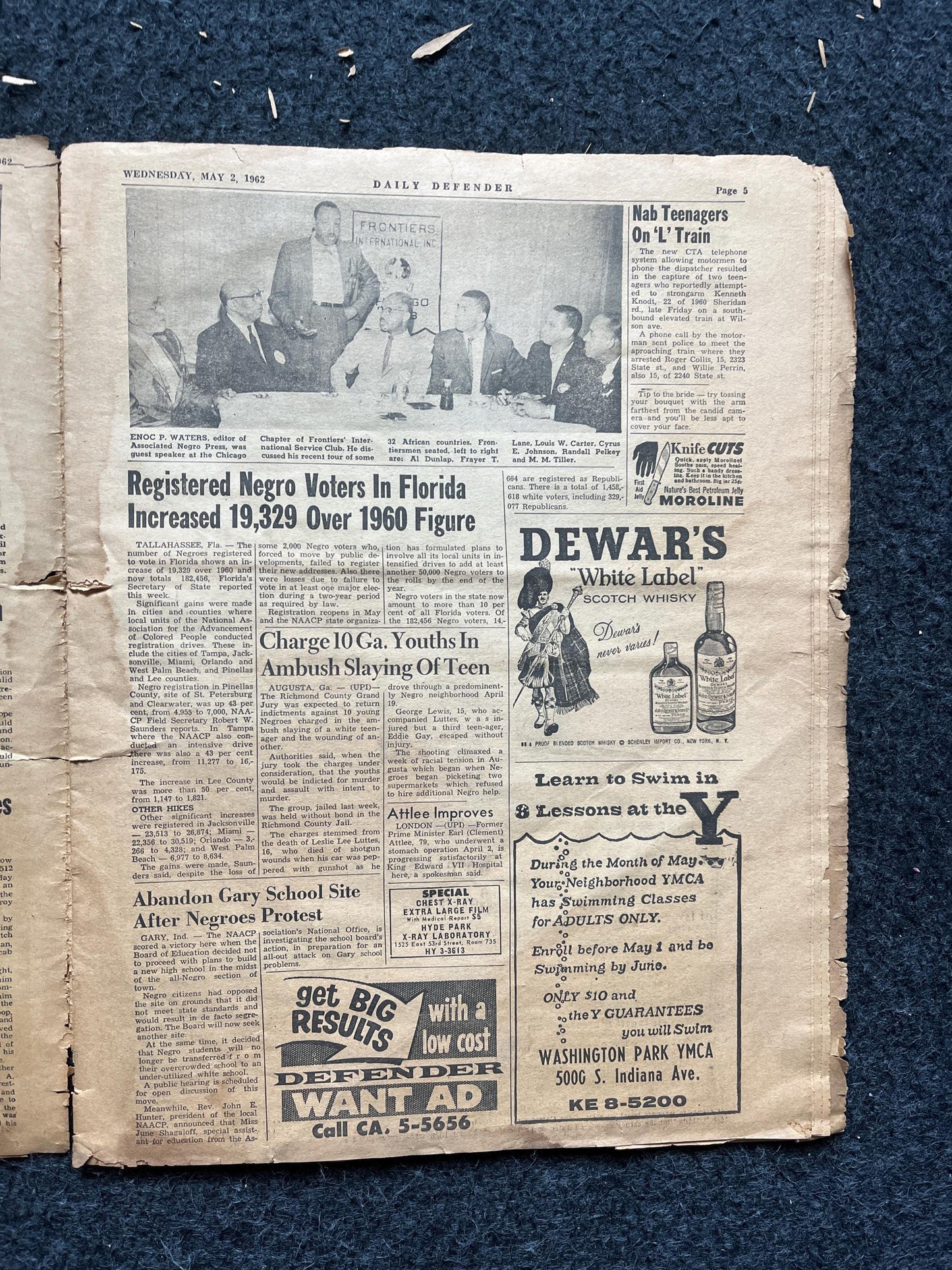 1962 Freedom Rights Civil Rights Newspaper , Vintage Antique Collectibles, Original Childrens Educational Item, Gifts for Teachers