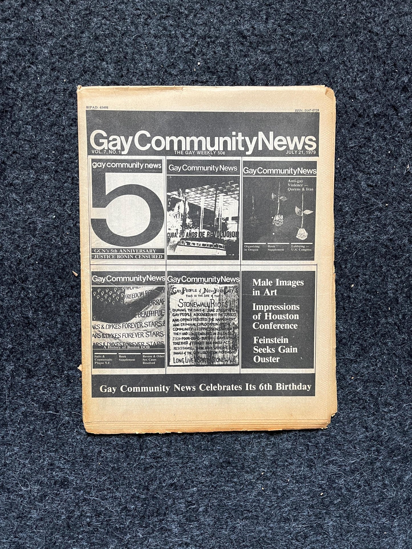 Vintage 1980s 6th Anniversary LGBT  Newspaper, LGBTQIA Memorabilia, Queer Gifts Artworks, Lesbian gift, Trans Acceptance, Gay Books Magazine
