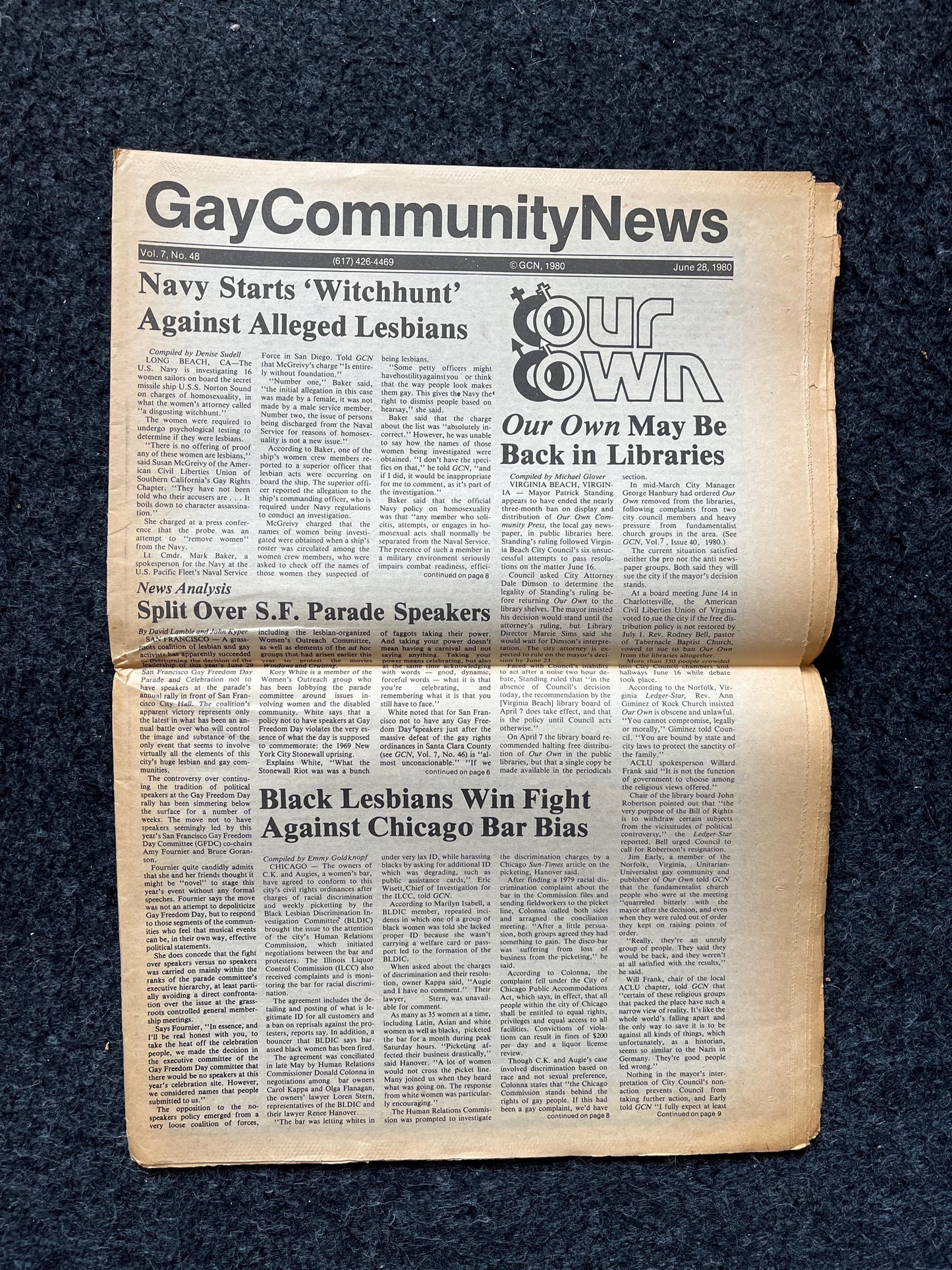 Vintage US Navy Lesbian 1980s LGBT  Newspaper, LGBTQIA Memorabilia, Queer Gifts Artworks, Lesbian gift, Trans Acceptance, Gay Books Magazine
