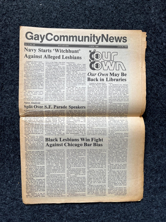 Vintage US Navy Lesbian 1980s LGBT  Newspaper, LGBTQIA Memorabilia, Queer Gifts Artworks, Lesbian gift, Trans Acceptance, Gay Books Magazine