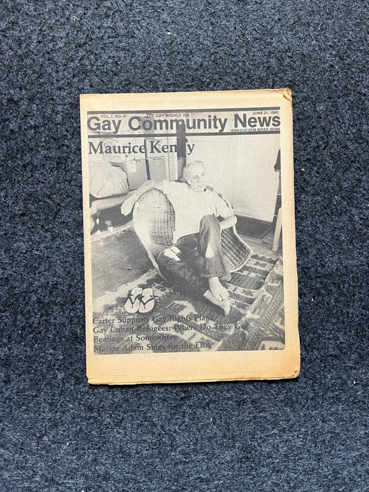 Vintage 1980s LGBT Maurice Kenny Newspaper, LGBTQIA Memorabilia, Queer Gifts Artworks, Lesbian gift, Trans Acceptance, Gay Books Magazines,