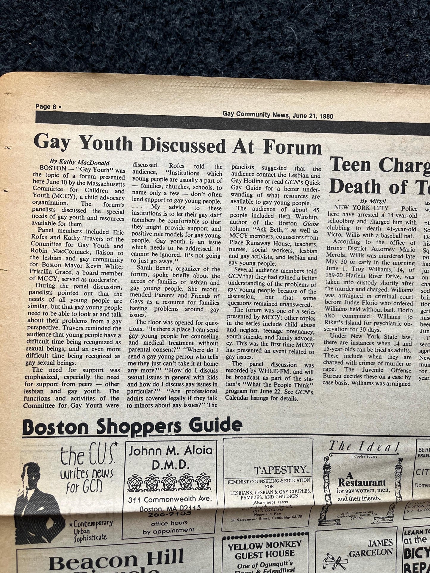 Vintage 1980s LGBT Maurice Kenny Newspaper, LGBTQIA Memorabilia, Queer Gifts Artworks, Lesbian gift, Trans Acceptance, Gay Books Magazines,