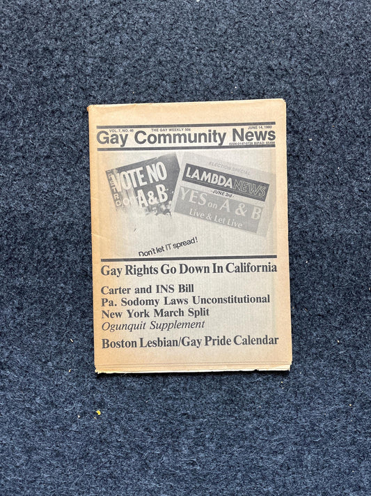 Vintage 1980s California Gay Rights Newspaper, LGBTQIA Memorabilia, Queer Gifts Artworks, Lesbian gift, Trans Acceptance.