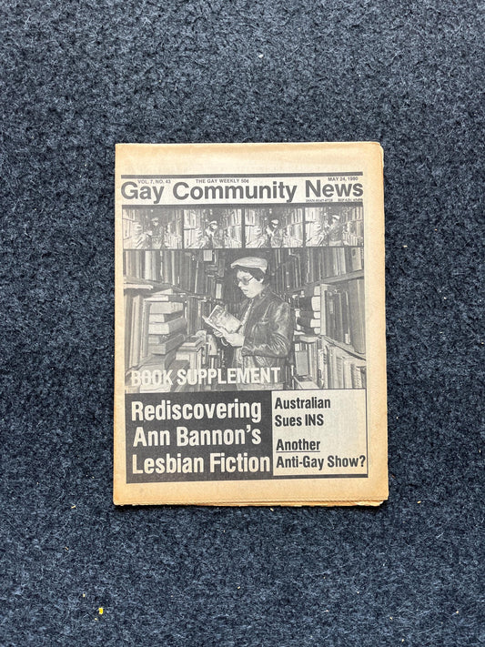 Vintage Ann Bannon 1980s California Gay Rights Newspaper, LGBTQIA Memorabilia, Queer Gifts Artworks, Lesbian gift, Trans Acceptance.