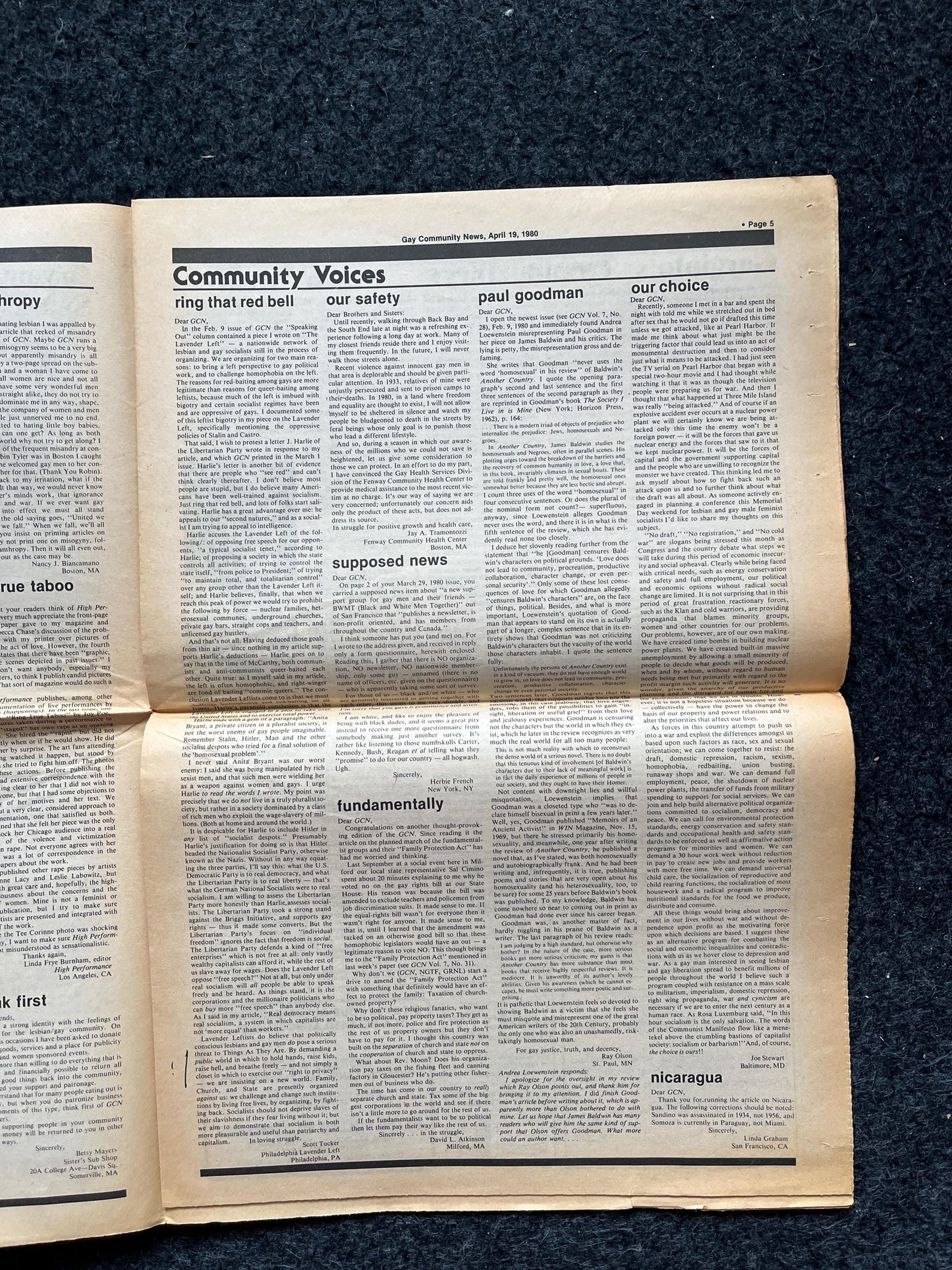 1980s LGBT Newspaper, LGBTQIA Memorabilia, Queer Gifts Artworks, Lesbian gift, Underground Newspaper, Gay Books Magazines, Boston History