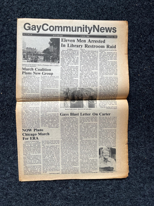 1980s LGBT Newspaper, LGBTQIA Memorabilia, Queer Gifts Artworks, Lesbian gift, Underground Newspaper, Gay Books Magazines, Boston History