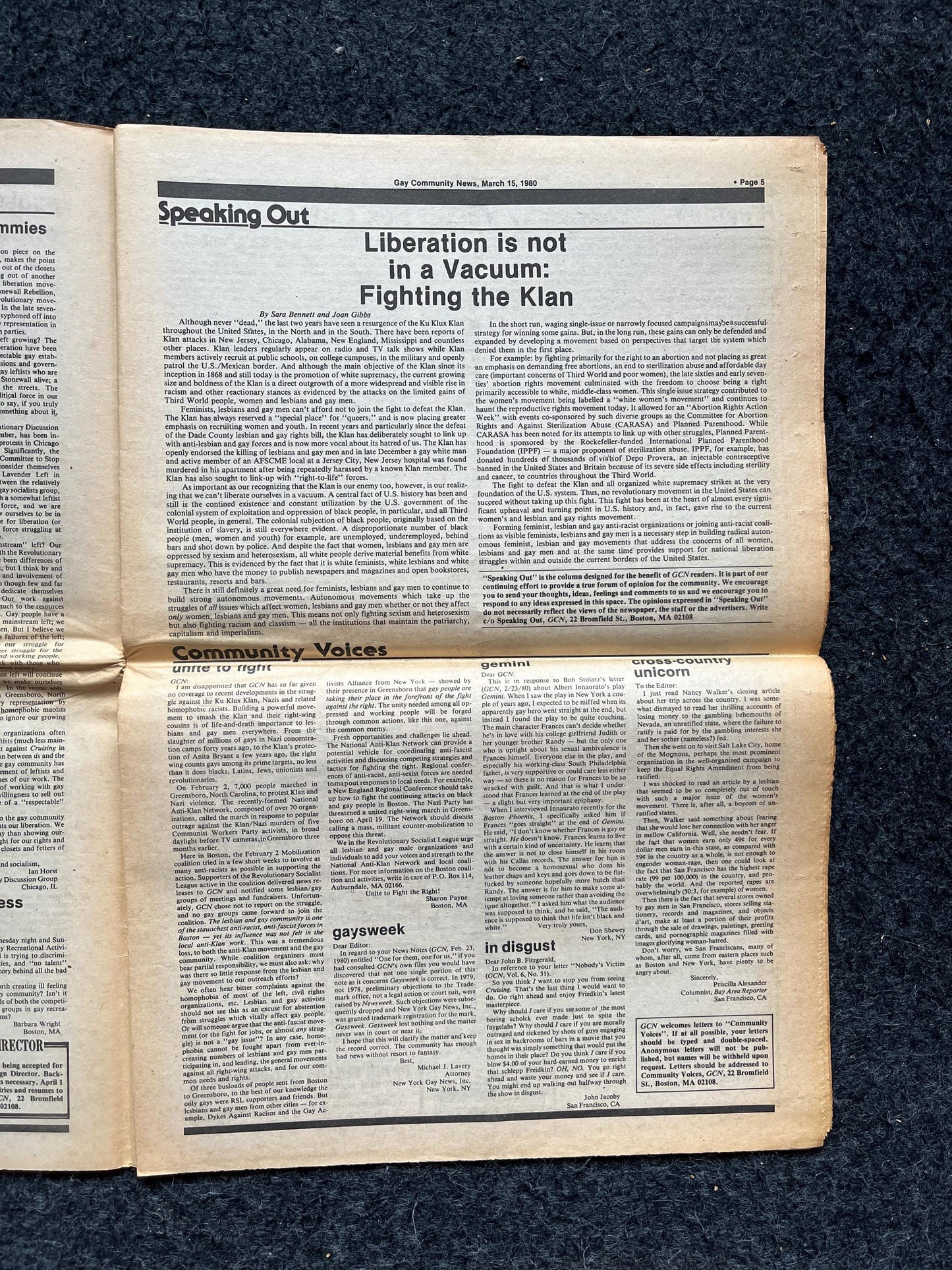 1980s LGBT Newspaper, LGBTQIA Memorabilia, Queer Gifts Artworks, Lesbian gift, Underground Newspaper, Gay Books Magazines, Boston History