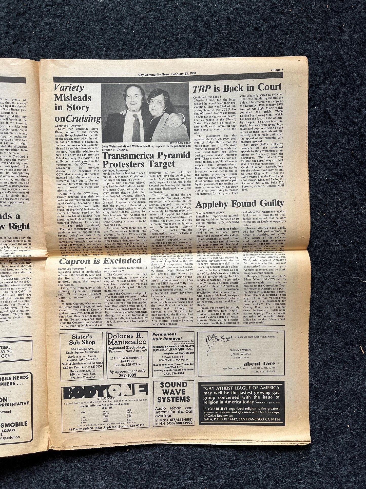 1980s LGBT Cruising Movie Newspaper, LGBTQIA Memorabilia, Queer Gifts Artworks, Lesbian gift, Underground Newspaper, Boston History