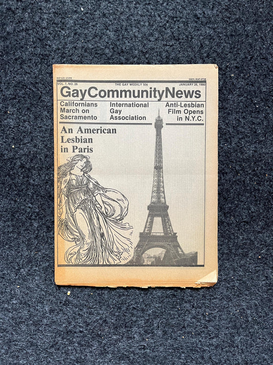 1980s American Lesbian in Paris Newspaper, LGBTQIA Memorabilia, Queer Gifts Artworks, Lesbian gift, Trans Acceptance, Gay Books Magazines,