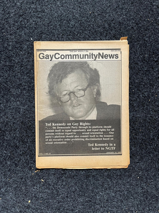 1980s LGBT Ted Kennedy Newspaper, LGBTQIA Memorabilia, Queer Gifts Artworks, Lesbian gift, Underground Newspaper, Gay Books Magazines,