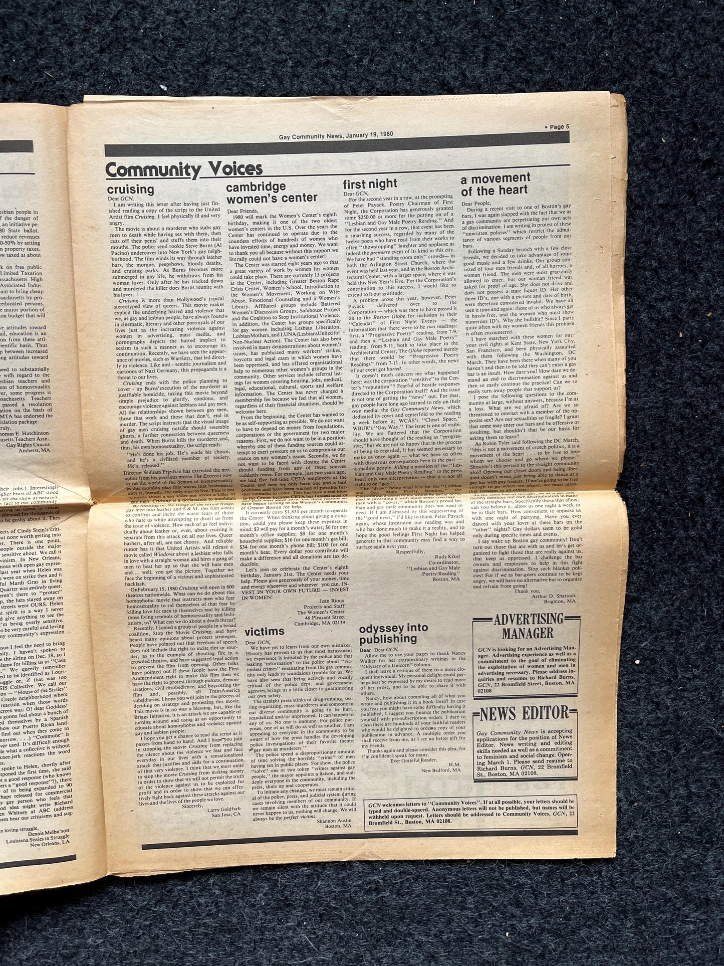 1980s LGBT Ted Kennedy Newspaper, LGBTQIA Memorabilia, Queer Gifts Artworks, Lesbian gift, Underground Newspaper, Gay Books Magazines,