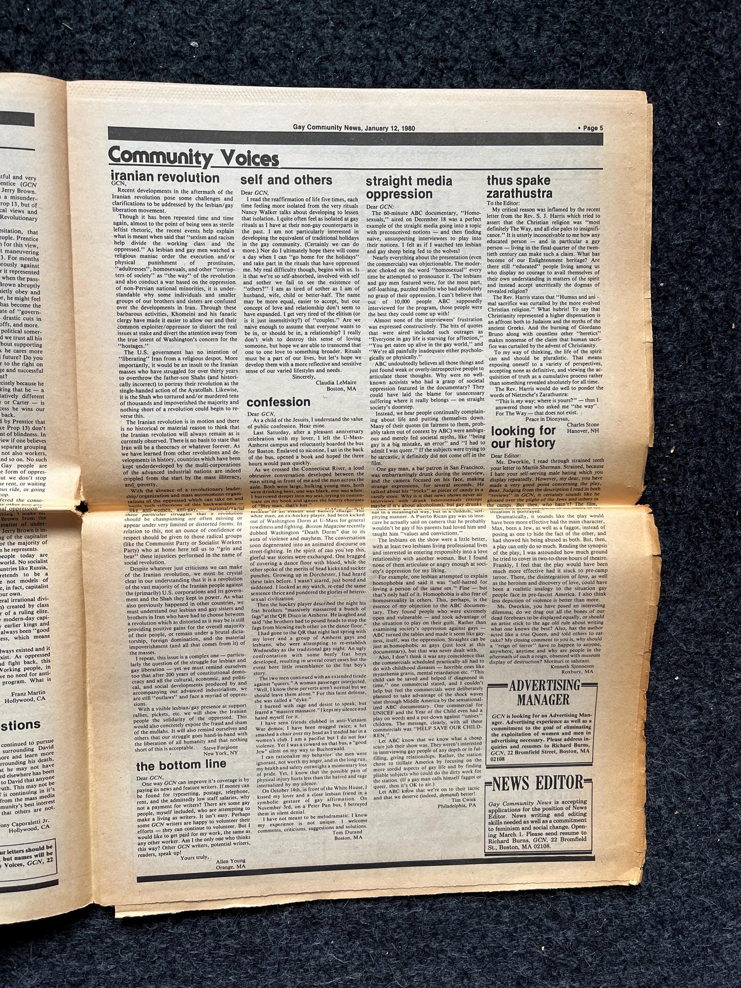 1980s LGBT Statue of Liberty Newspaper, LGBTQIA Memorabilia, Queer Gifts Artworks, Lesbian gift, Underground Newspaper, Gay Books Magazines,