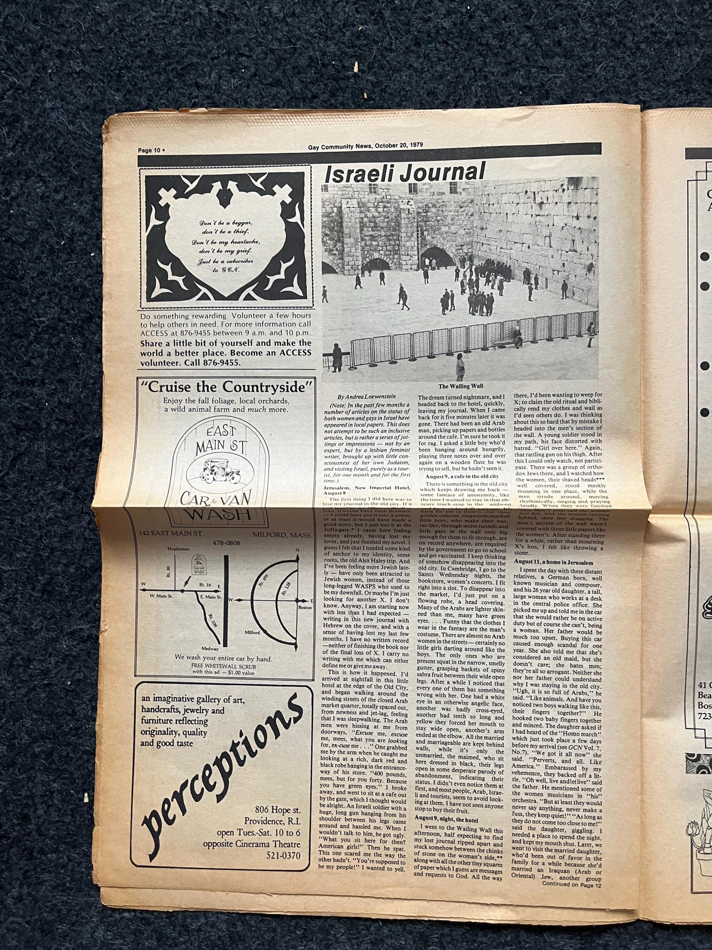 1980s Israel Jewish LGBT Newspaper, LGBTQIA Memorabilia, Queer Gifts Artworks, Lesbian gift, Trans Rights, Gay Books Magazines,