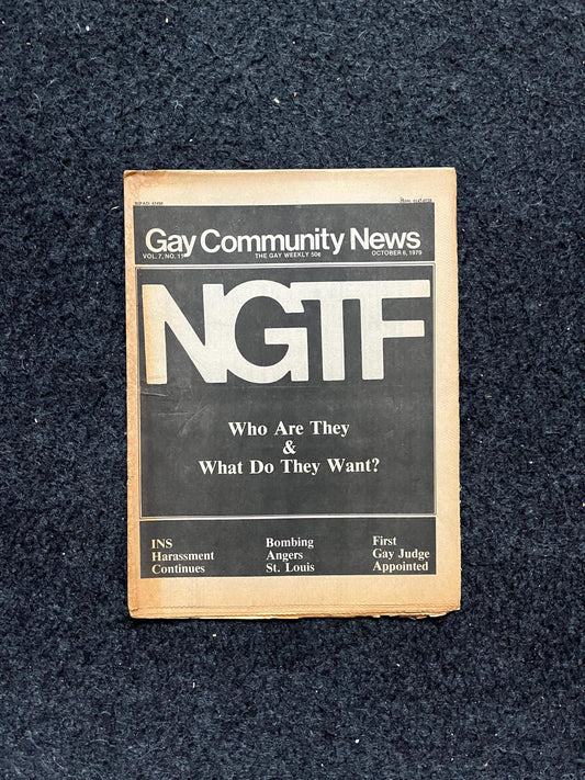 1980s NGTF Introduction, Vintage Newspaper, LGBTQIA Memorabilia, Queer Gifts Artworks, Lesbian gift, Trans Rights, Gay Books Magazines,