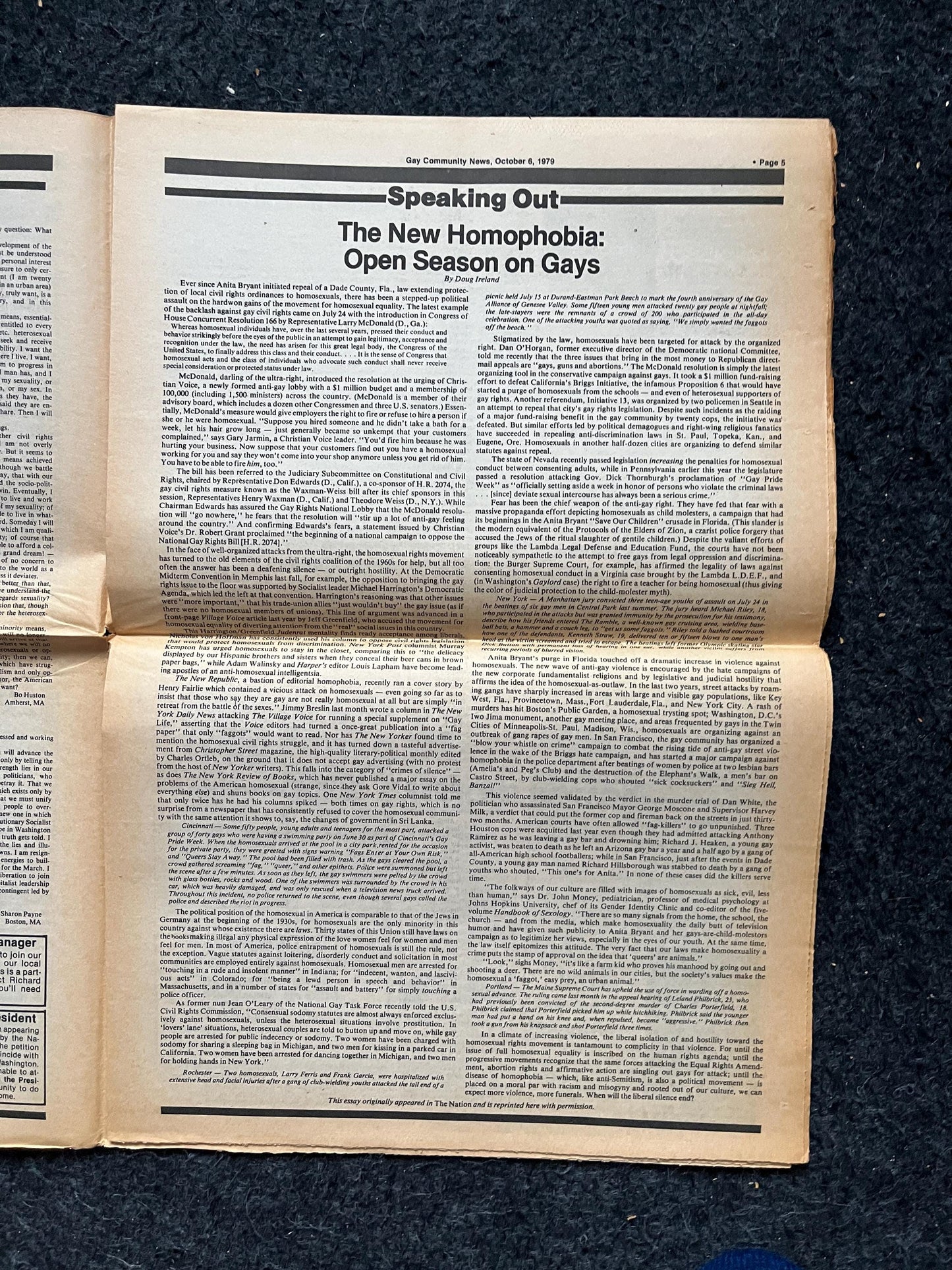 1980s NGTF Introduction, Vintage Newspaper, LGBTQIA Memorabilia, Queer Gifts Artworks, Lesbian gift, Trans Rights, Gay Books Magazines,