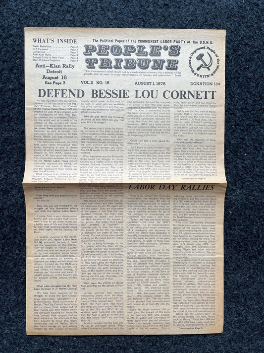 1975 Bessie Lou Cornett Miners Strike, Propaganda Newspaper, Vintage Communist Art, USSR Soviet Union Decoration, Russia Art, Union Gifts