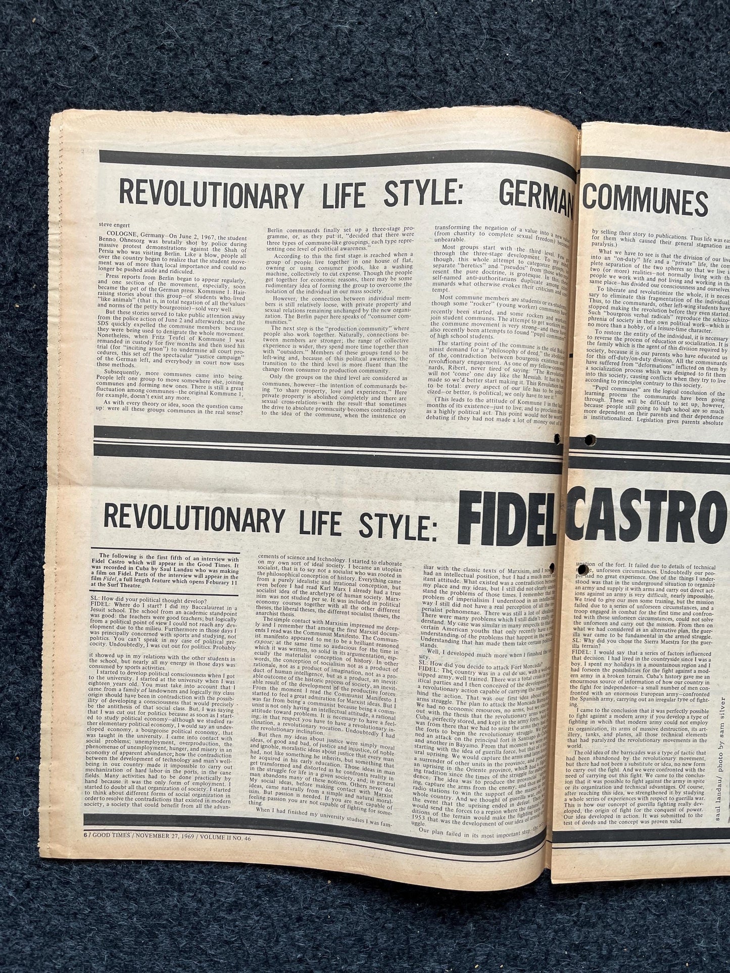 1969 Castro Interview, Vintage Zine, Good Times Underground Newspaper, Black Panther Party, Vintage Antique Collectibles, San Francisco