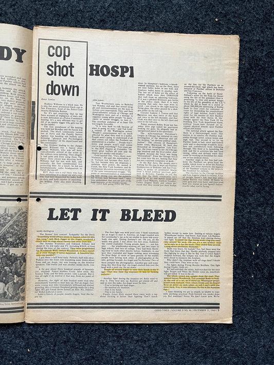 1969 Leftist Newspaper Vintage Ephemera Gifts, Vintage Zine, Good Times Decor, Black Panther Party, Antique Collectibles, San Francisco