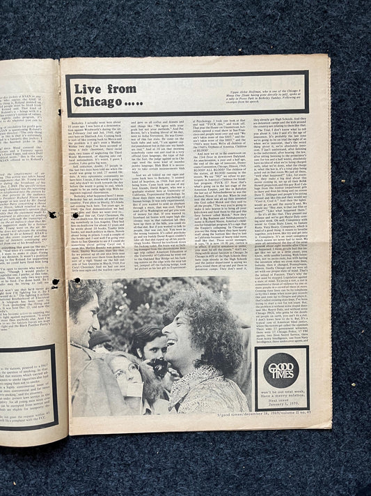 1969 Leftist Newspaper Vintage Ephemera Gifts, Vintage Zine, Good Times Decor, Black Panther Party, Antique Collectibles, San Francisco