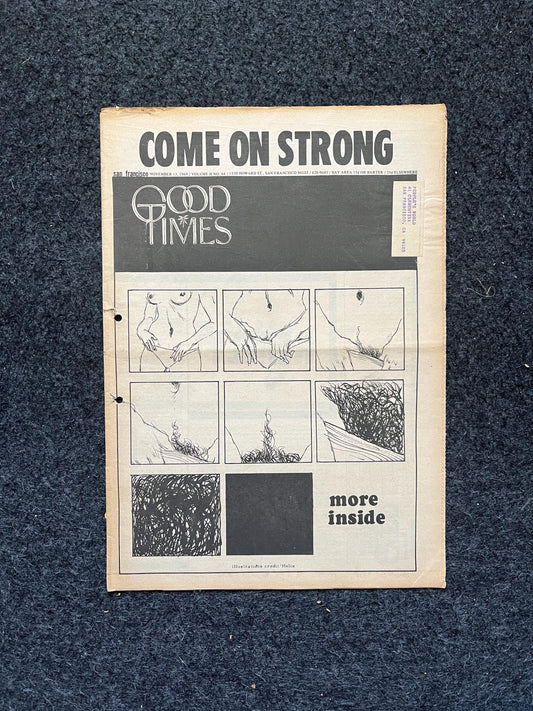 1969 Leftist Newspaper Vintage Ephemera Gifts, Vintage Zine, Good Times Decor, Black Panther Party, Antique Collectibles, San Francisco