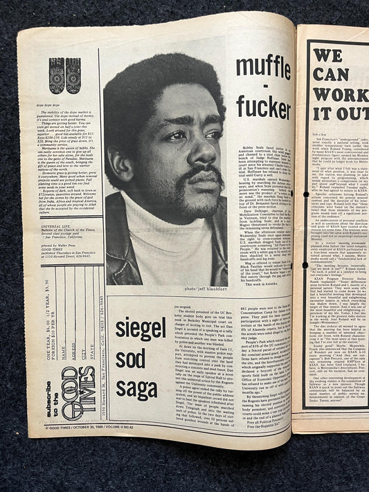 1969 ACAB Anti Cop Leftist Newspaper Vintage Ephemera Gifts, Vintage Zine, Good Times Decor, Black Panther Party, Antique Collectibles, SF