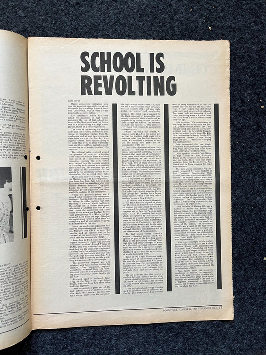 1969 Support Your Local Panther, Vintage Zine, Good Times Newspaper, Black Panther Party, Vintage Antique Collectibles, San Francisco