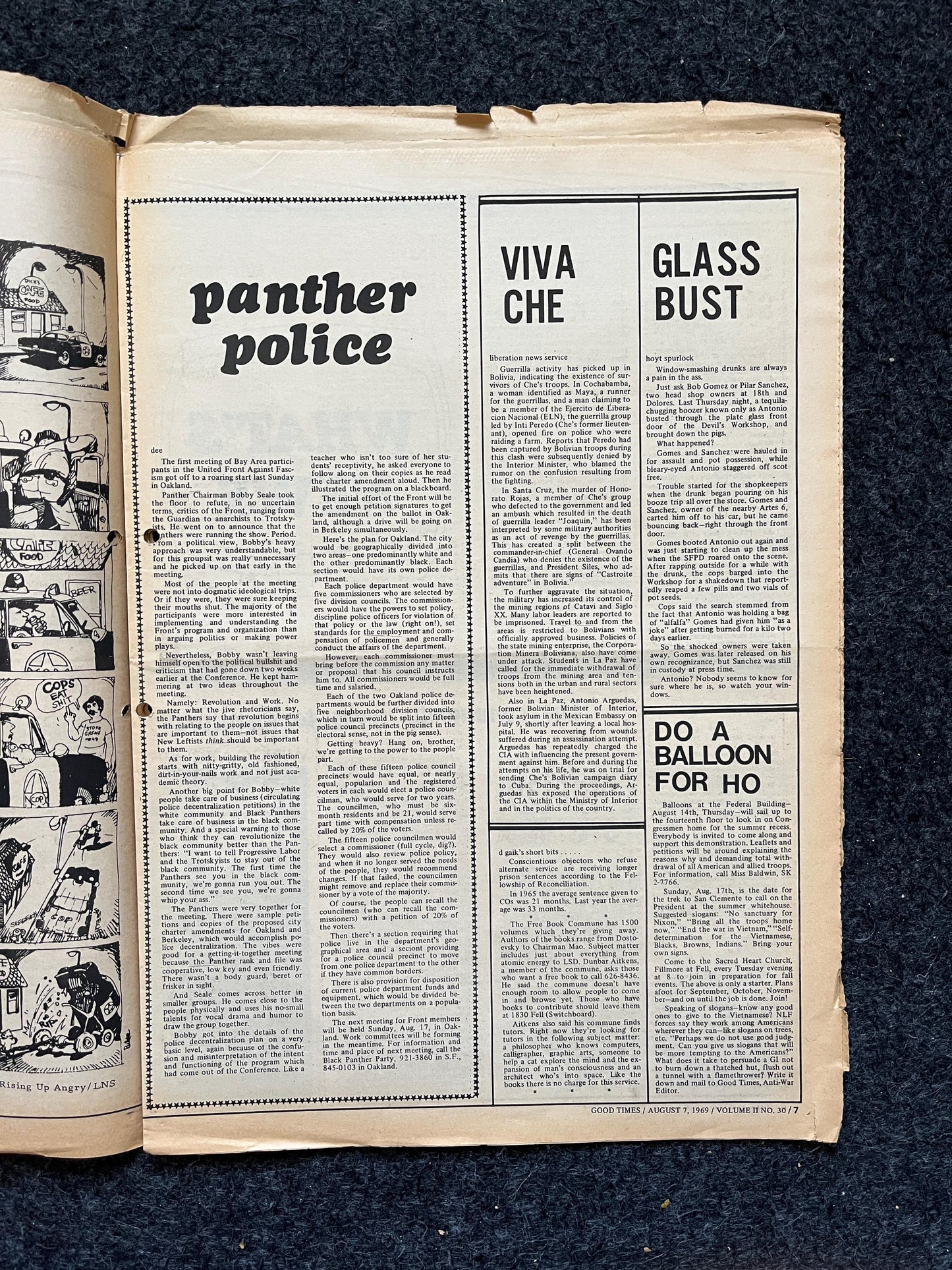 1969 Native American Souvenirs, Vintage Zine, Good Times Newspaper Black Panther Party, Vintage Antique Collectible, San Francisco Woodstock