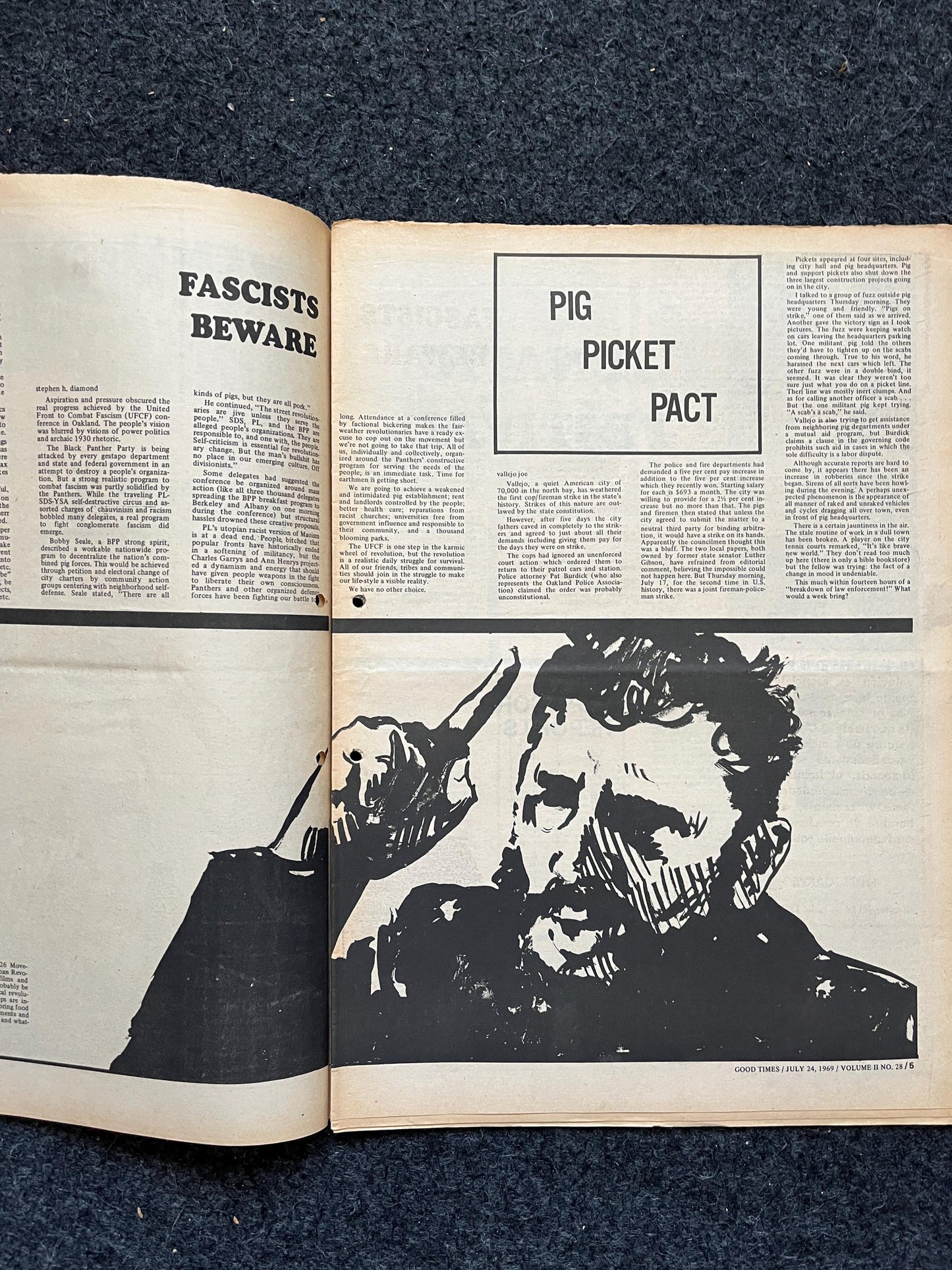 1969 Anti Nixon Newspaper, Vintage Zine, Good Times Newspaper Black Panther Party, Vintage Antique Collectible, San Francisco Woodstock