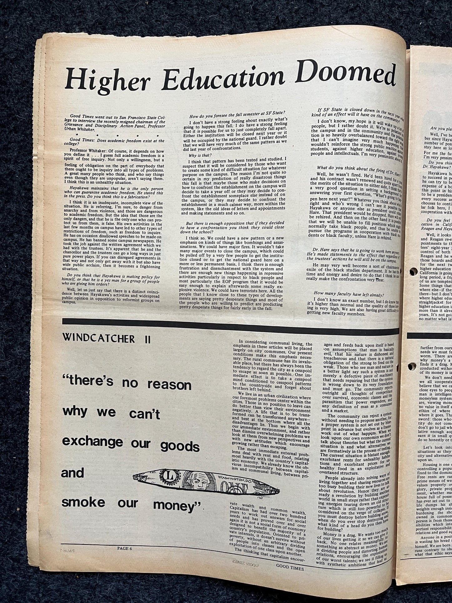 1969 Leftist Newspaper Vintage Ephemera Gifts, Vintage Zine, Good Times Decor, Black Panther Party, Antique Collectibles, San Francisco