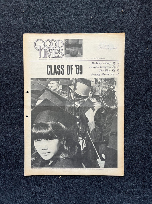 1969 Leftist Newspaper Vintage Ephemera Gifts, Vintage Zine, Good Times Decor, Black Panther Party, Antique Collectibles, San Francisco