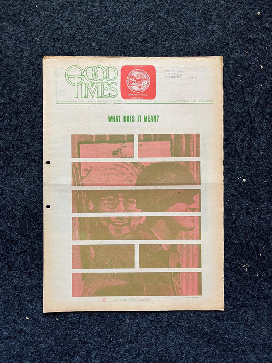 1969 San Francisco Leftist Newspaper Vintage Ephemera Gifts, Vintage Zine, Good Times Decor, Black Panther Party, Antique Collectibles