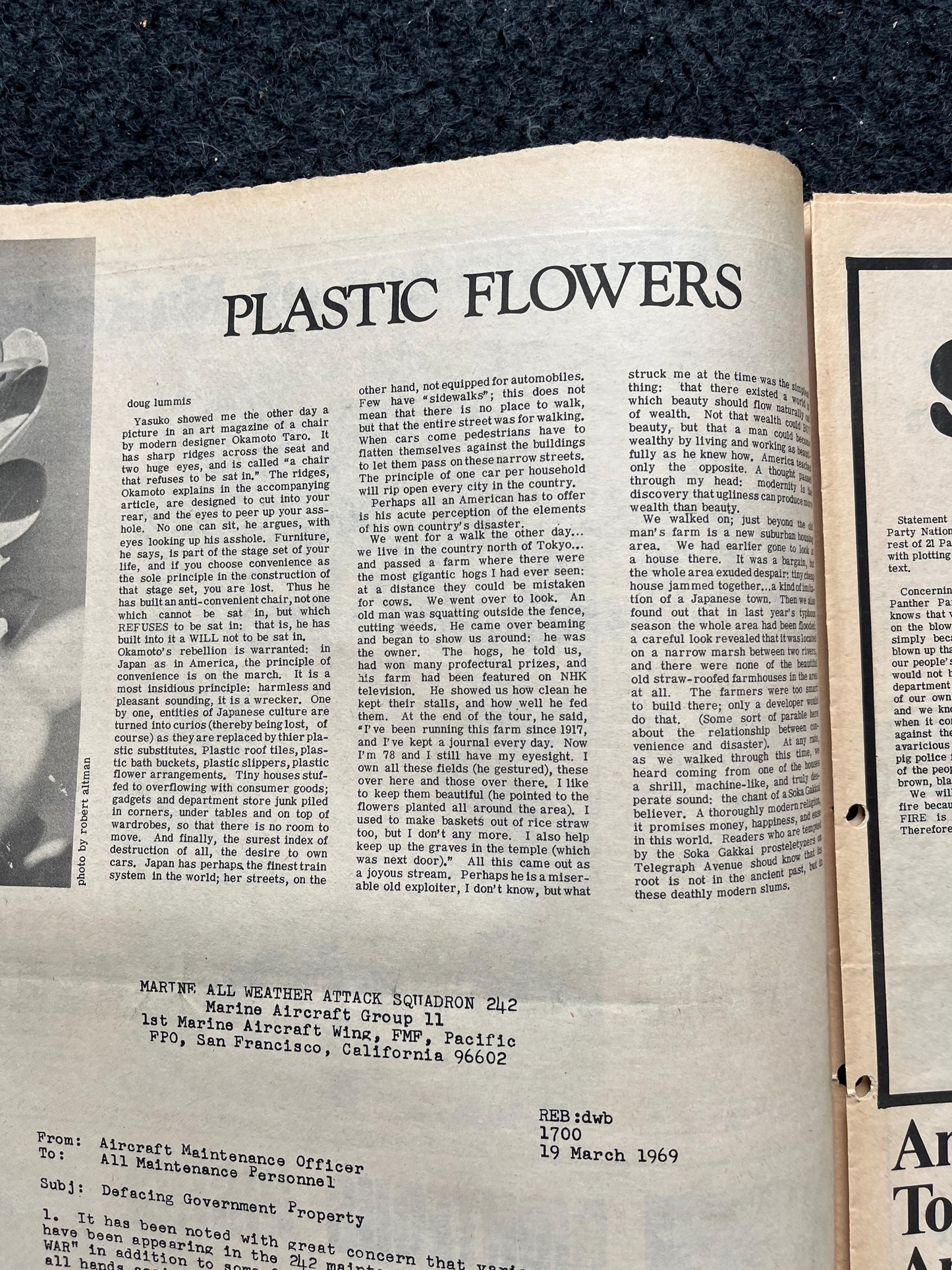 1969 San Francisco Leftist Newspaper Vintage Ephemera Gifts, Vintage Zine, Good Times Decor, Black Panther Party, California Gifts