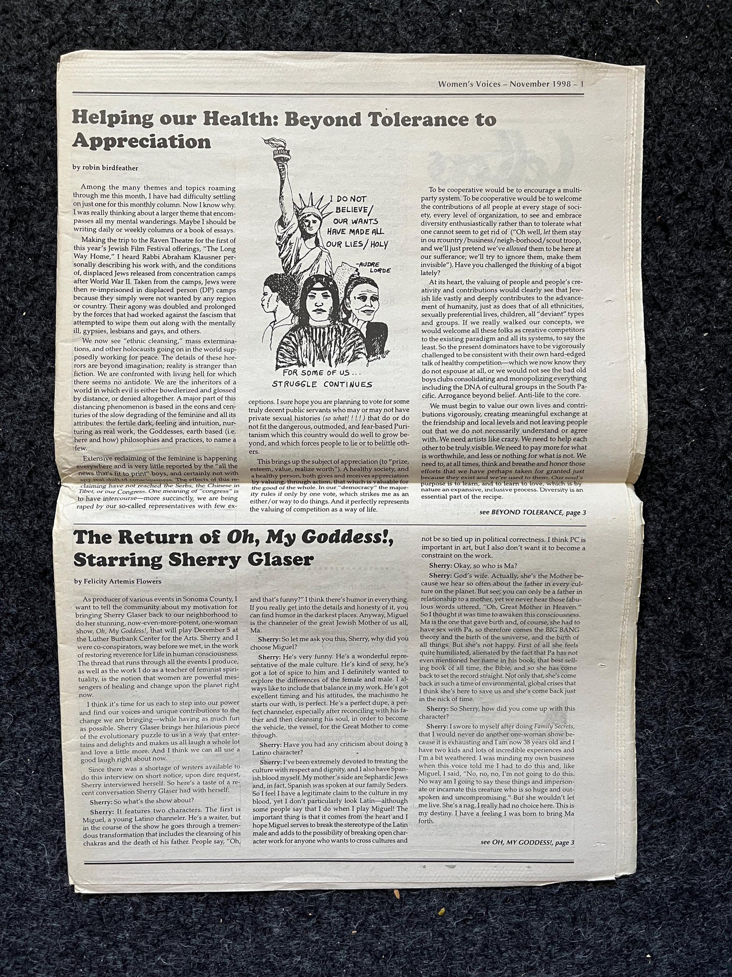 Vintage 2000 Feminist Newspaper, Womens Voice Third Wave Feminism, Gifts for Wife Mother, Feminist Gifts, Female Empowerment, Feminist Art