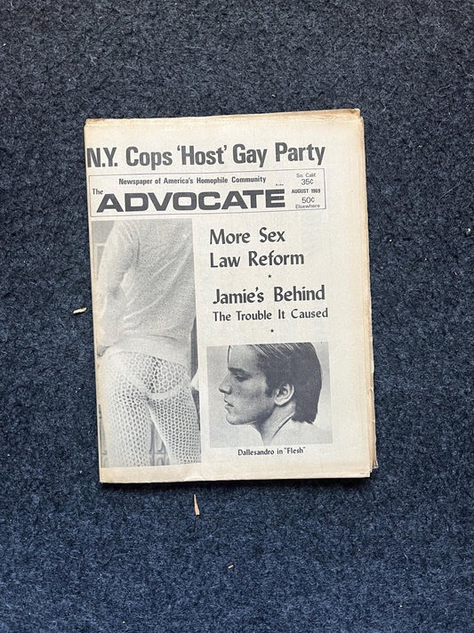 Vintage 1969 Gay Advocate LGBT Newspaper, LGBTQIA Memorabilia, Queer Gifts Artworks, Lesbian gift, Gay Books Magazine, History Gifts